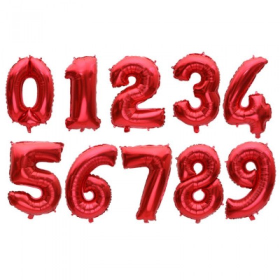 Folijski baloni brojevi crveni