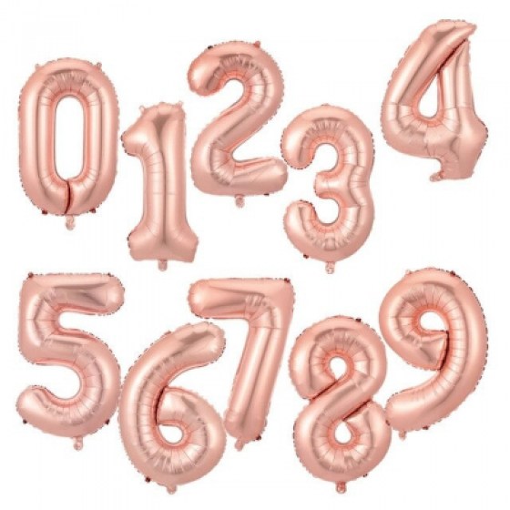 FOLIJSKI BALONI BROJEVI ROSE GOLD