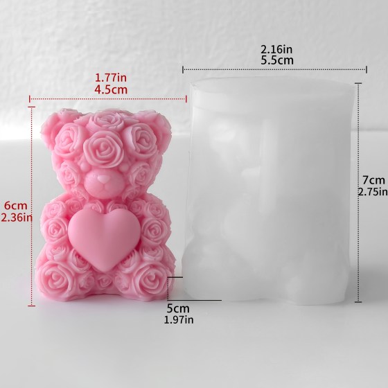 Silikonski kalup za svijeće - medo