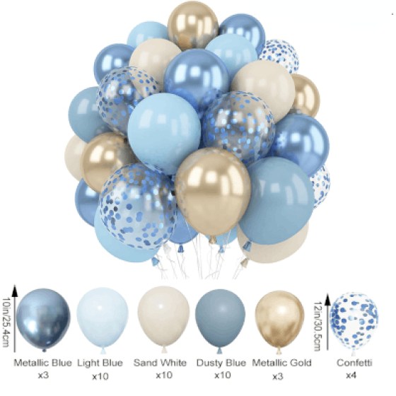 Baloni latex plavi  MIX