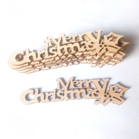 Natpis od drva - Merry Christmas