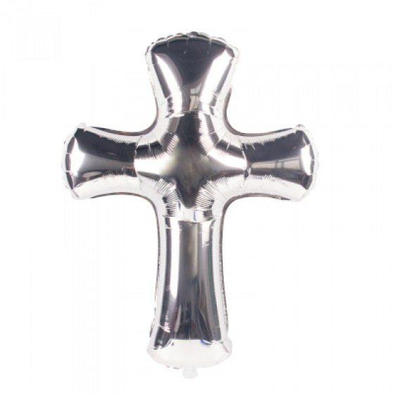 Folijski balon križ srebrni