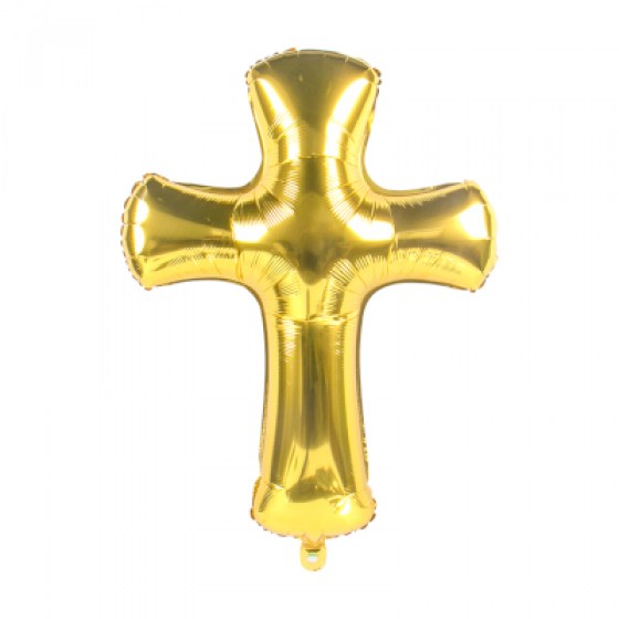 Folijski balon križ zlatni