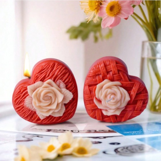 Silikonski kalup ruža u srcu