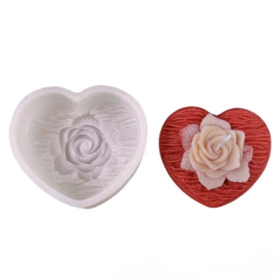 Silikonski kalup ruža u srcu