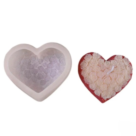 Silikonski kalup ruža u srcu