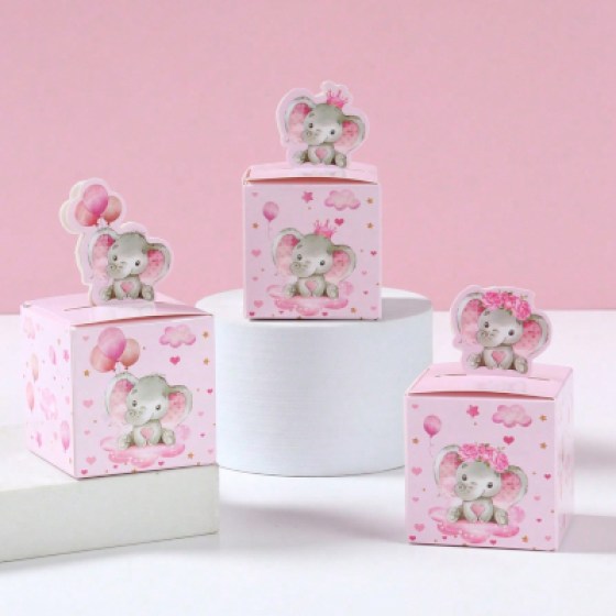 Kutijice za slatkiše - Slonić rozi