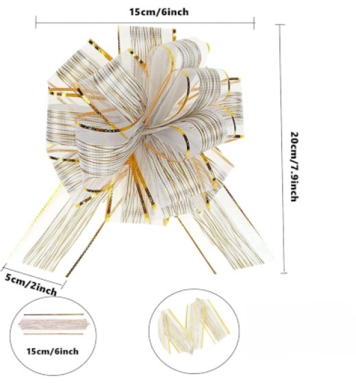 Mašne na potez bijele 12/1