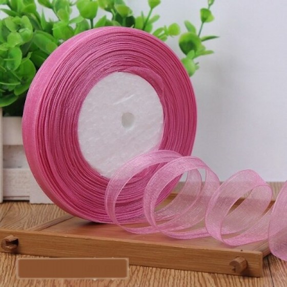 Organza traka roza