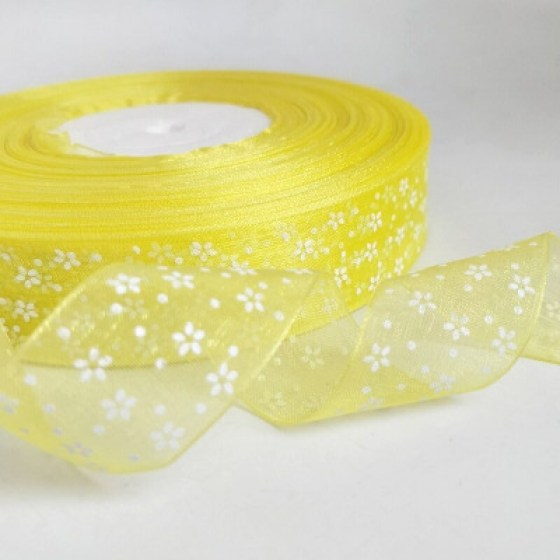 Organza traka sa uzorkom - žuta