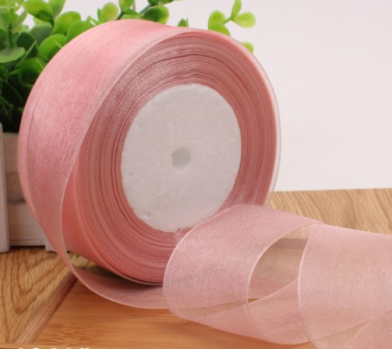 Organza traka puderasto roza 20mm
