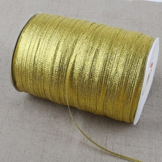 Ukrasna traka glitter zlatna 3mm