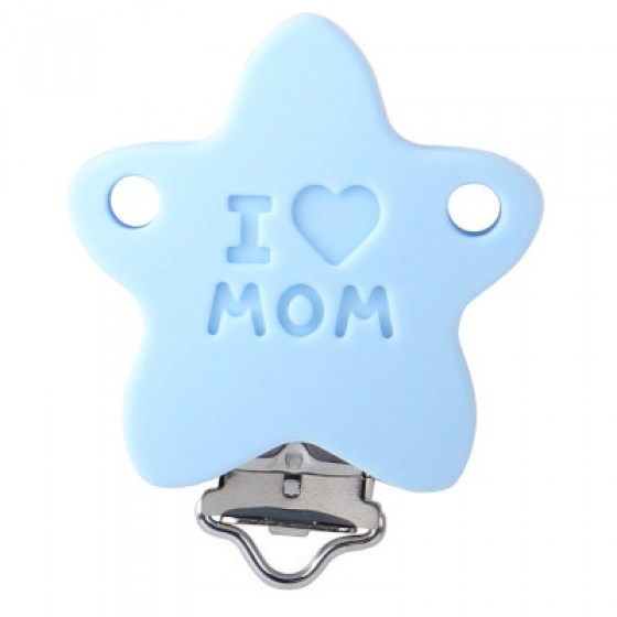 Kopča I Love Mom - pastelno plava