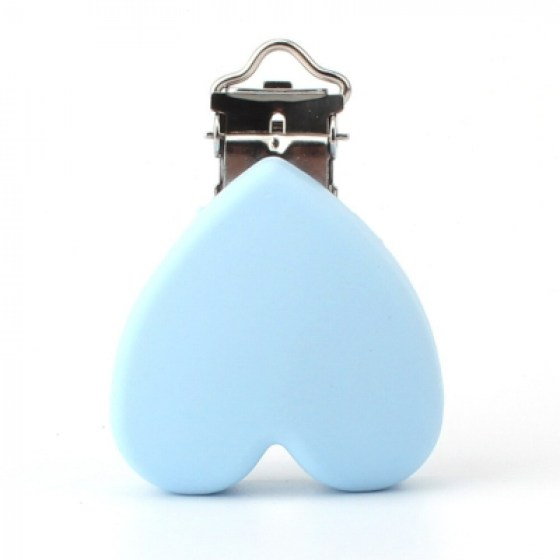 Kopča srce - pastelno plava