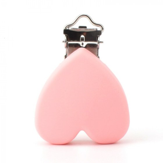 Kopča srce - quartz roza