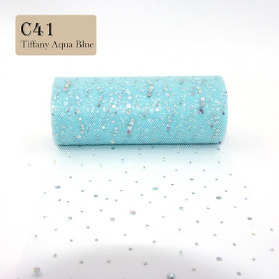 Dekorativni til glitter tiffany plavi - mint