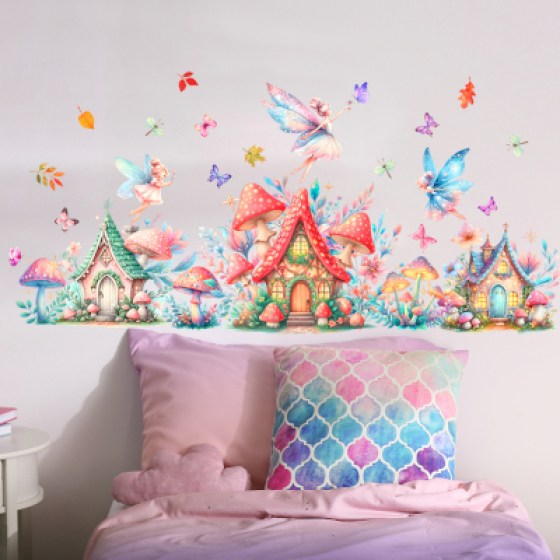 Zidna naljepnica gljive & vile