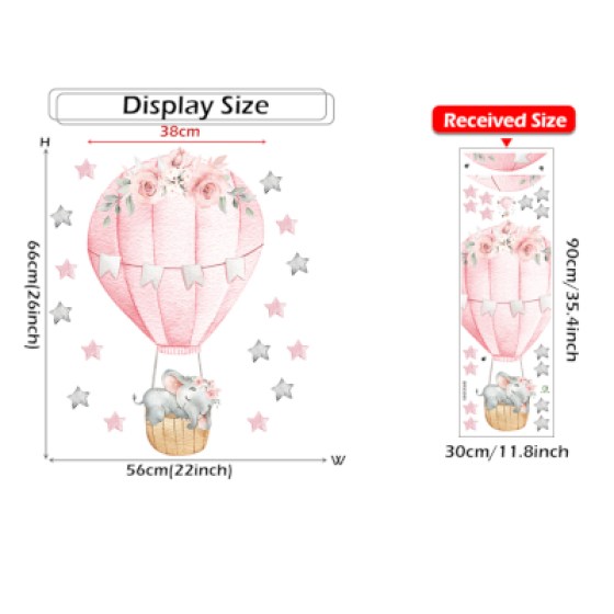 Zidna naljepnica balon rozi